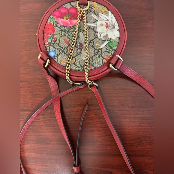 ❤️💋VALENTINES DAY SALE💋❤️ GUCCI Ophidia Supreme GG Canvas Floral Round Backpack - Picture 12 of 17
